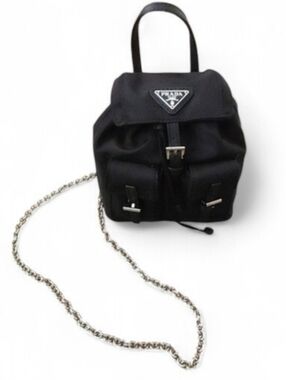 PRADA Mini Black Nylon & Leather Backpack Crossbody Bag